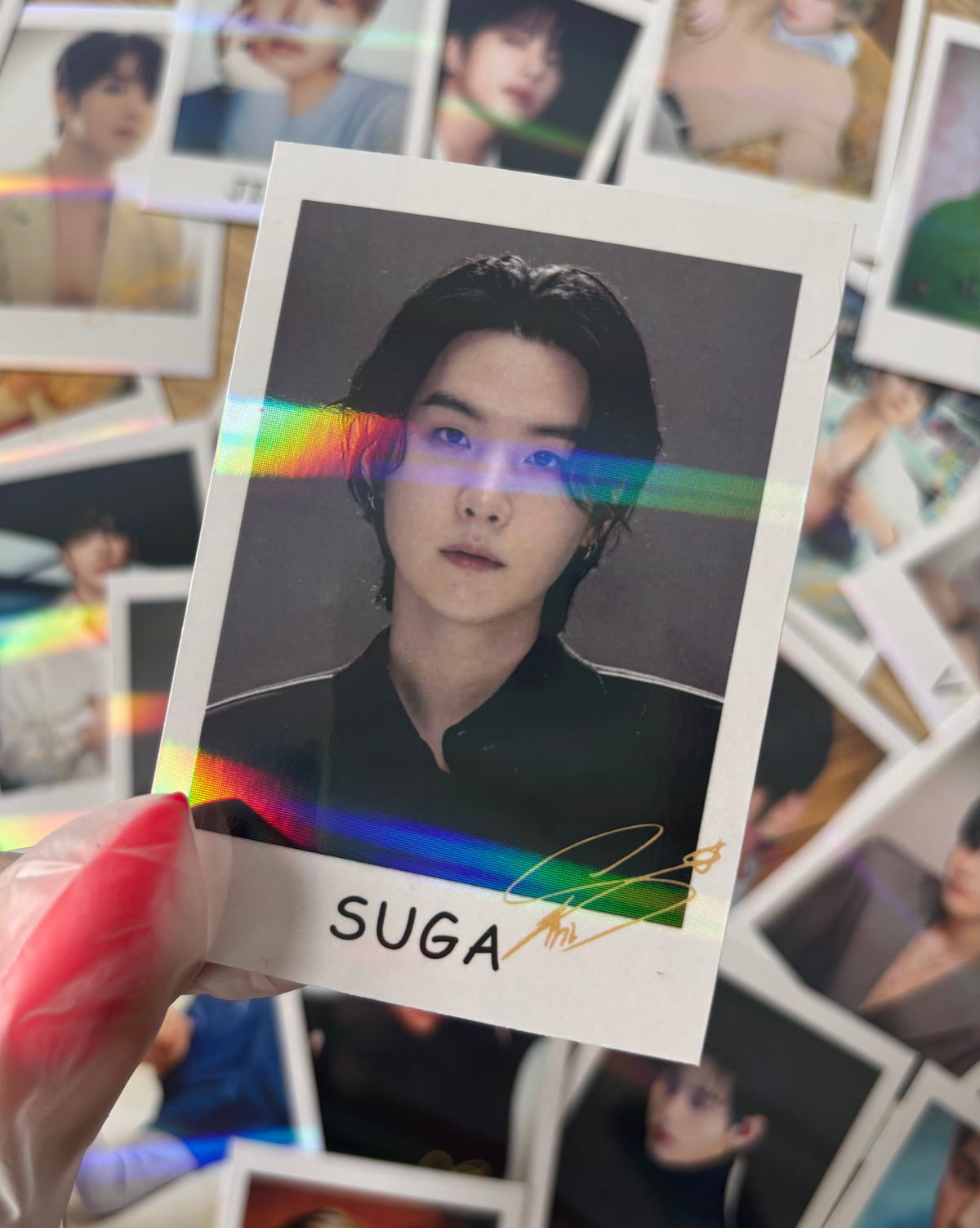 BTS Suga - Polaroids holográficas