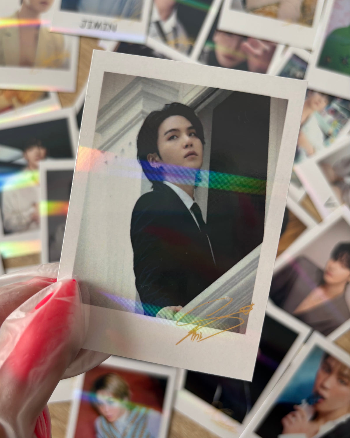 BTS Suga - Polaroids holográficas
