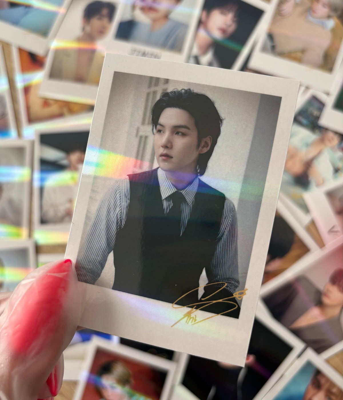 BTS Suga - Polaroids holográficas